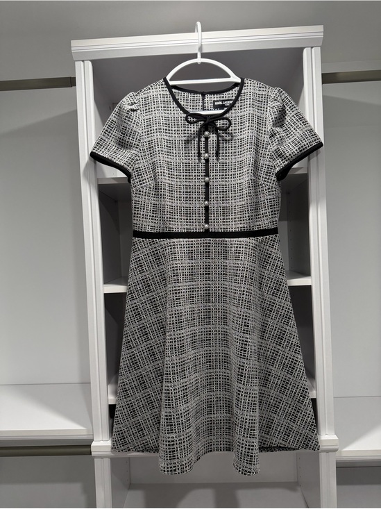 Karl Lagerfeld Dresses & Skirts - Karl Lagerfeld Black & White Tweed-Style Short Sleeve Dress